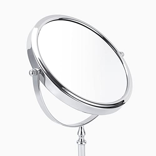 8-Inch Double-Sided Makeup Mirror with 10X & 1X Magnification, 360 Swivel Desktop Mirror