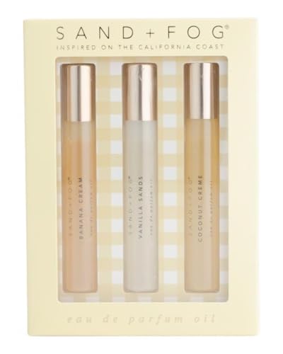 Sand + Fog Eau De Parfum Oil Gift Set - 3 Scents: Banana Cream, Vanilla Sands, Coconut Crème