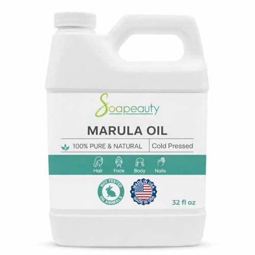 Marula Oil Cold Pressed Unrefined 100% Pure Natural Face Hair Body Moisturizer - 32 Fl Oz