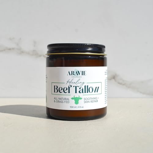 Natural Skin Healing and Repair Beef Tallow and Shea Butter Balm with Tea Tree Oil | Treats Scars, Rashes, and Soothes Dry, Sensitive, Irritated Skin | Infused with Organic Calendula Flowers 4 oz