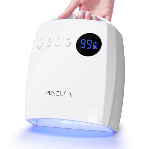 White Cordless UV LED Nail Lamp 72W with 45 Beads & 4 Timers - PRYZUNA