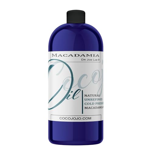 Dr Joe Lab Macadamia Nut Oil 32 oz Cold Pressed Unrefined Moisturizing Skin & Hair Oil