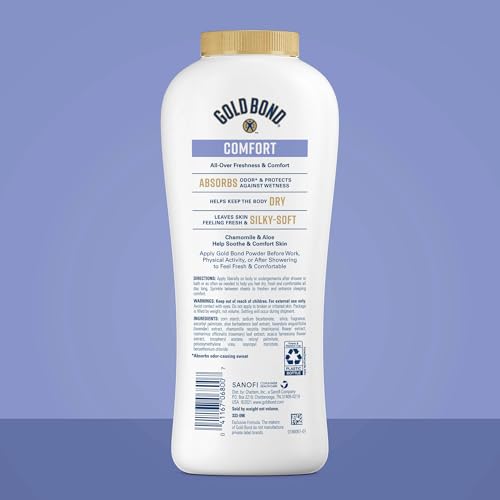 Gold Bond Comfort Body Powder, 10 oz., Talc-Free, Fresh Clean Scent With Aloe & Chamomile, Pack of 2