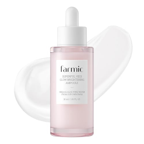 FARMIC Vegi Glow Ampoule Serum - Hydrating Brightening Face Serum for Dull Skin