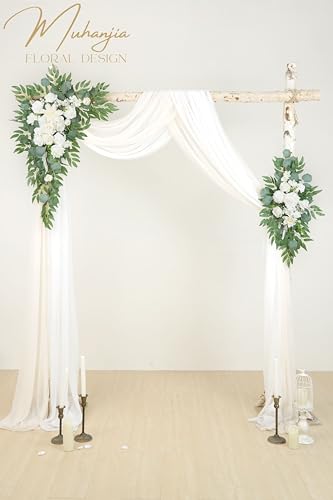 White Champagne Artificial Flower Arch Kit for Weddings & Events - Pack of 4