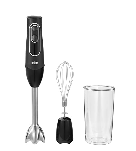 Immersion Hand Blender with Beaker and Whisk - 350W Dual Speed, Versatile Kitchen Tool