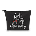 GJTIM Napa Valley Travel Gift California Funny City Trip Gift Girls Trip Gift Napa Valley Makeup Travel Bag for Californian Women (Napa Valley Black)