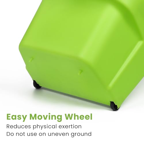 Green Jumbo Heavy Duty Commercial Debris Dustpan with Long Handle - Outdoor Leaves & Trash Scooper