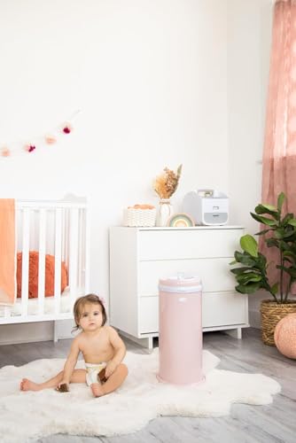 Ubbi Stainless Steel Diaper Pail - No Special Bags, Odor Locking - Blush Pink