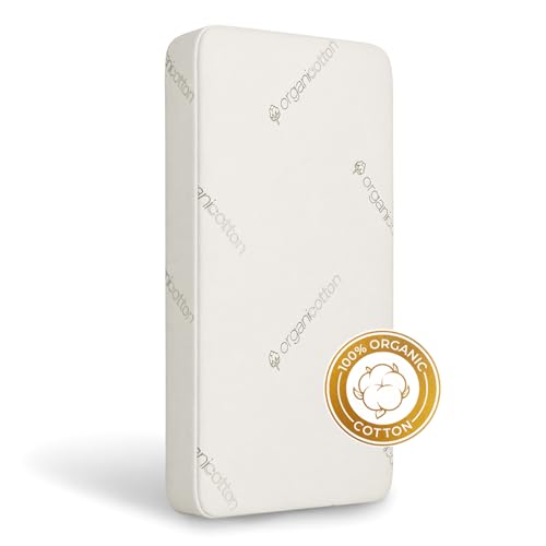 Full Organic Cotton Toddler & Crib Mattress - Breathable, Firm 5 Inch