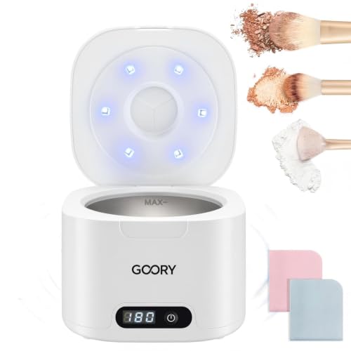 GOORY Ultrasonic Makeup Brush Cleaner Machine 49kHz Portable Deep Cleaning
