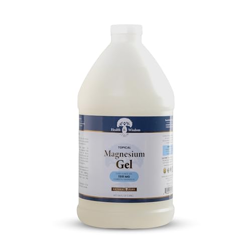 Health and Wisdom Pure Magnesium Gel with Seaweed Extract - Topical Muscle & Joint Relief- Natural and Pure Skin & Scalp Moisturizing - Enhanced Absorption - 64 Fl oz