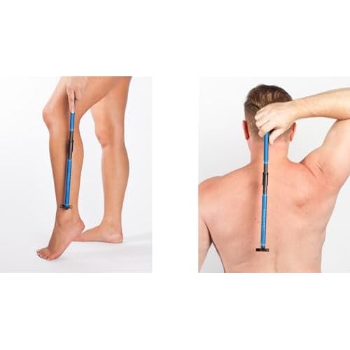 EVOLVE Back Hair Removal Razor - 16 Inch Extended Reach Foldable Handle Body Shaver with 4 Cartridges - Men Women Wet Dry Shaving Tool