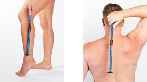 Extended Reach Back Hair Removal Razor with 4 Cartridges – Foldable Body Shaver for Men Women