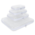 Owfeel 4PCS Clear Hard Shell Zipper Case, Plastic Double Zippered Storage Organizer Pouches for Travel, Transparent Cosmetic Bag for Make Up Tools, Toiletries, Toy Storage