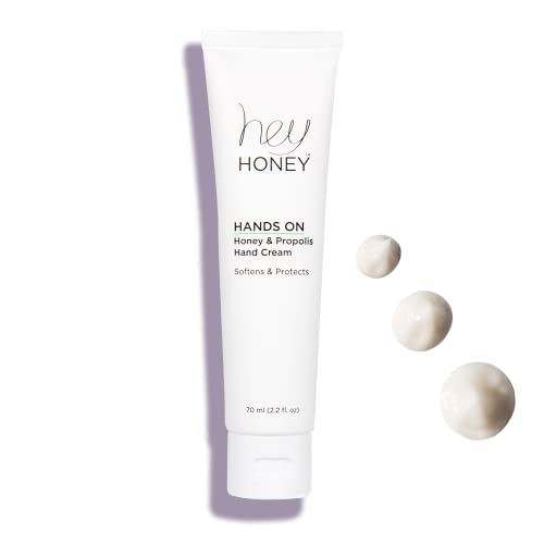 Hey Honey Hand Cream for Extremely Dry Cracked Hands & Elbows - Instant Relief with Shea Butter, Honey & Propolis - Cracked Skin Repair Moisturizer - Fast Absorbing 2.2 Oz (Pack of 2)