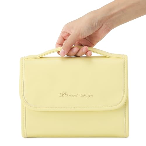 VanFn Yellow Cosmetic Bag for Women Travel Makeup & Toiletry Organizer