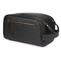Leather & Latch Full Grain Leather Toiletry Bag Black Water-Resistant Travel Organizer