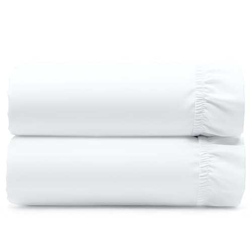 California Design Den 2-Pack Organic Cotton King Fitted Sheets - Bright White, 15-inch Deep Pockets