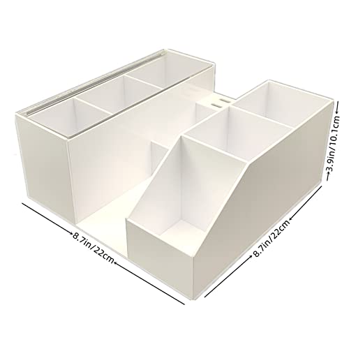 Sisiter Eyelash Beauty Organizer Acrylic Storage Box with Tweezers Holder - White