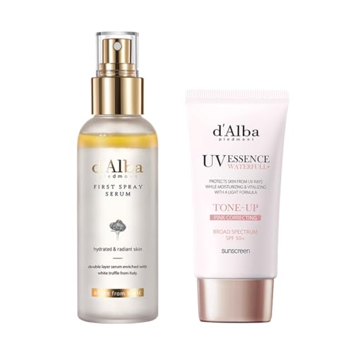 d'alba Piedmont White Truffle Spray Serum & Waterfull Tone-Up Sunscreen BROAD SPECTRUM SPF 50+, Korean Skin Care, All Skin Tones, Vegan
