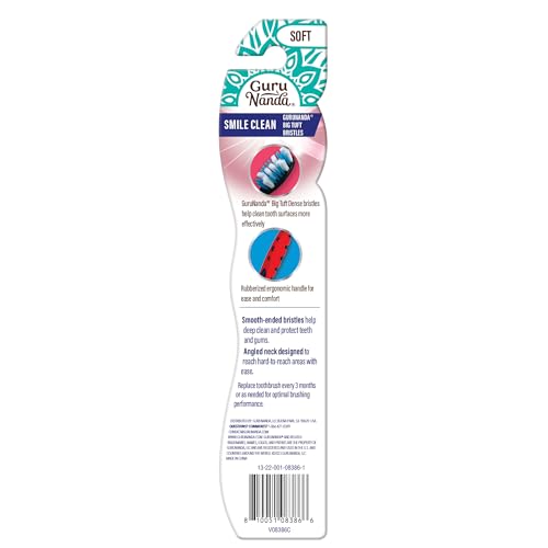 Big Soft Bristle Toothbrush Pack of 6 – Gentle Plaque Removal & Fresh Breath – BPA-Free for Adults & Kids – Ergonomic & Angled Neck Design