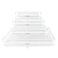 Clear Hard Shell Zipper Makeup & Toiletry Organizer Case Set White XL+L+M+S