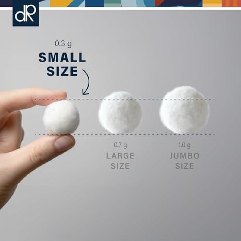 DecorRack 600 ct Small Cotton Balls, 100% Pure Natural Cotton, for Make-Up, Nail Polish Removal, Pet Care, Soft and Absorbent (Pack of 600)
