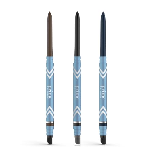 Eyeliner Set - Smudge-Proof, Water-Resistant PrimeEyes Glide Trio Black Wood Sapphire