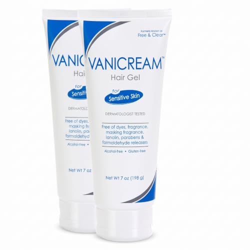 Vanicream Free & Clear Hair Styling Gel - Unscented, Gluten-Free, 7 Oz Pack of 2