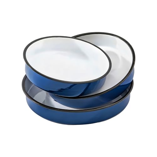 Enamel Roasting & Baking Pan Set 10/12/14 Inch Round Cake Pans Kitchen Cookware