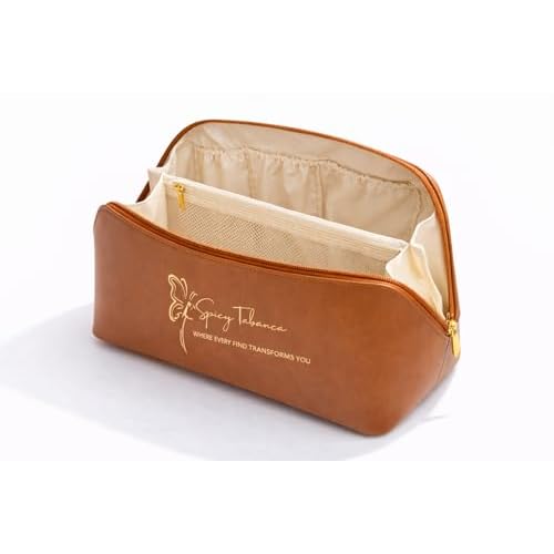 Travel Makeup Bag for Women ? Structured Vegan Leather Cosmetic Organizer with Compartments, Waterproof Toiletry Bag, Carry-On Friendly, Gift-Ready