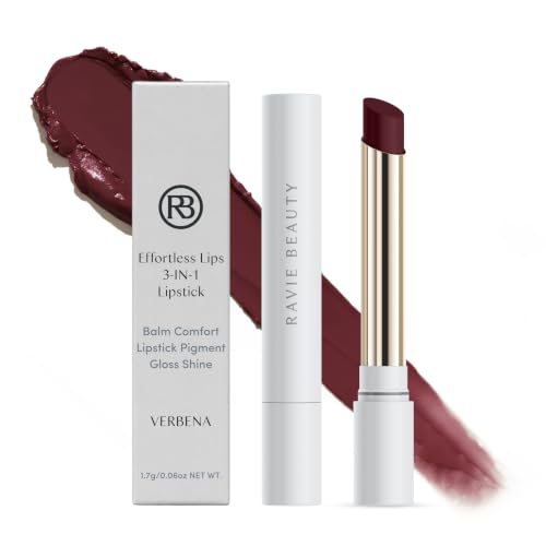 Effortless Lips 3-in-1 Sheer Lipstick Verbena 0.06oz - Buildable, Hydrating Lip Color, Vegan & Cruelty-Free, Italy Made (Variation 9- Verbena)