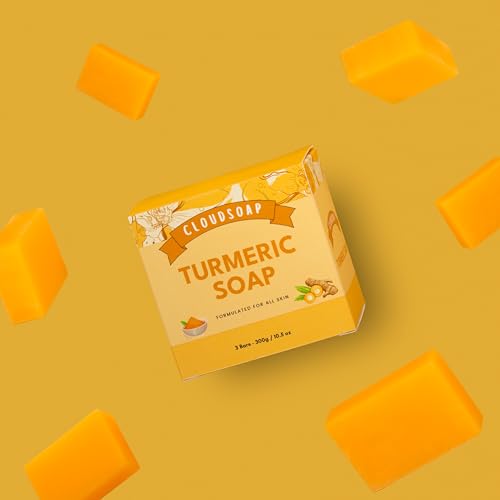 Turmeric Soap Bars ? Natural Glow-Enhancing Cleanser with Herbal Extracts ? Gentle, Moisturizing Bar for Dry & Sensitive Skin ? Face & Body Wash for All Skin Types ? 3 Pack (3.5 oz Each)