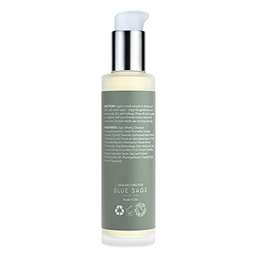 Blue Sage Kale & Green Tea Facial Cleanser for All Skin Types – Anti-Aging & Pollution Protection