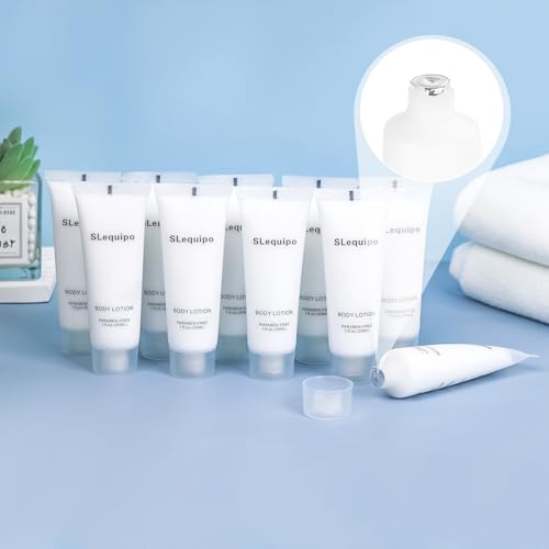 1 Fl Oz Travel Body Lotion Bulk Pack - 50 Mini Hotel Toiletries, Clear Container