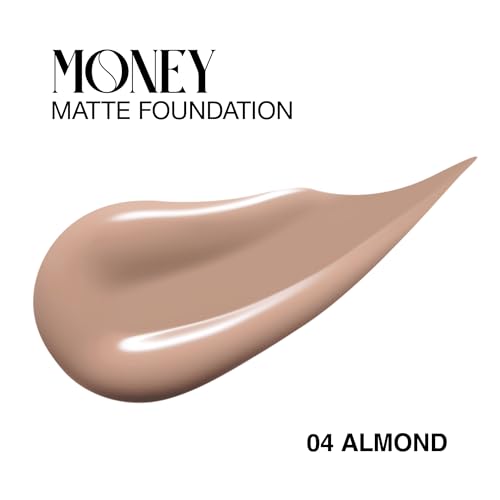 Money Liquid Matte Foundation ? Long-Lasting, Natural Looking & Buildable Coverage ? For Combination, Dry, Oily Skin ? Lightweight & Moisturizing (Almond)