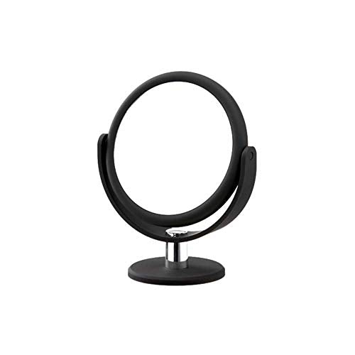Danielle Creations 6.75-Inch Portable Two-Sided Vanity Round Vanity Makeup Mirror, No-Slip Soft Touch with 360 Rotation, 12x Magnification, Midnight Matte Black