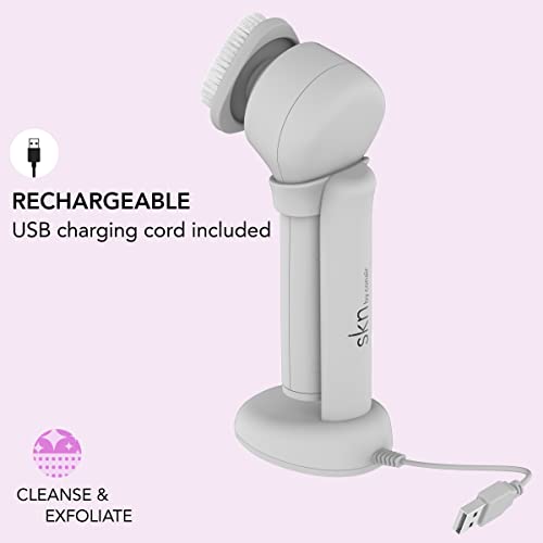 Facial Cleansing Brush Kit with 3 Interchangeable Attachments - Reusable, Waterproof, for All Skin Types