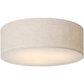 CALOKES 18-Inch Large Beige Drum Flush Mount Ceiling Light Fixture with Fabric Shade - Modern Farmhouse Ceiling Lamp for Living Room, Bedroom, Kitchen, Foyer