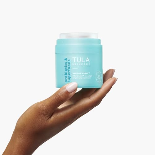 TULA Skin Care Bedtime - Bright Vita-Charge¢â Overnight Brightening Treatment, Vitamin C & Niacinamide help Even Skin Tone & Texture, 1.7fl oz