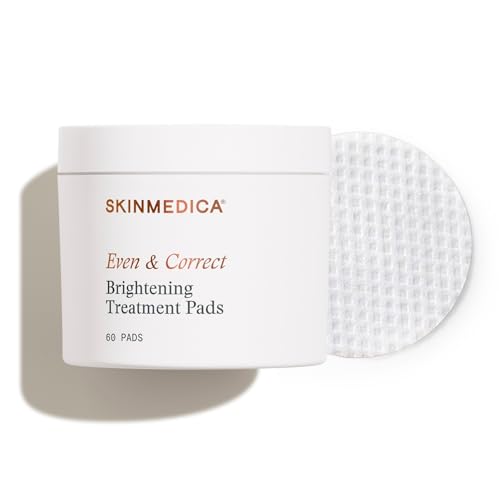 Brightening Facial Treatment Pads with 10% Glycolic Acid - Hydroquinone-Free, Alcohol-Free, Retinol-Free, 60 Count