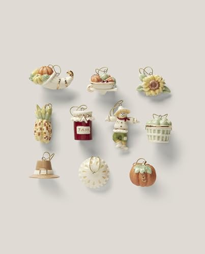 Autumn Favorites 10-Piece Hanging Ornament Set - Fall Decor, Porcelain