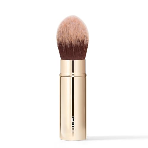 Jouer Essential Travel Complexion Brush - Cosmetic Makeup Brush - Travel Friendly - Soft Synthetic Bristles - Cruelty, Gluten & Paraben Free - Vegan Friendly, Gold, 0.10625 pounds