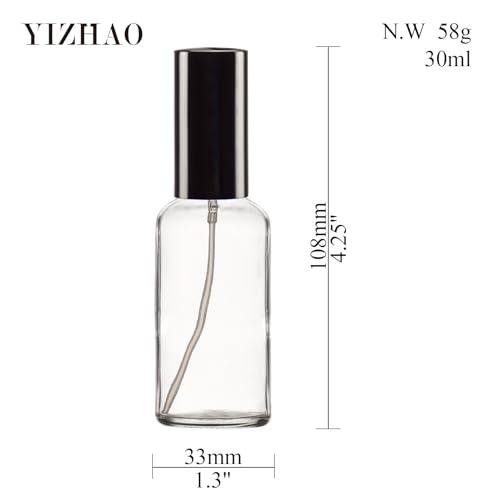 YIZHAO 30ml Clear Glass Spray Bottles 24 Pcs with Fine Mist Refillable Travel Essential Oil Perfume