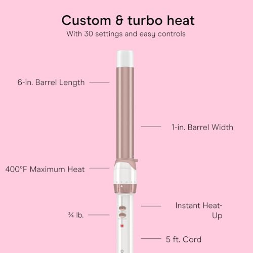 Conair 1-Inch Double Ceramic Clamp-Free Curling Wand with Variation: White/Rose Gold