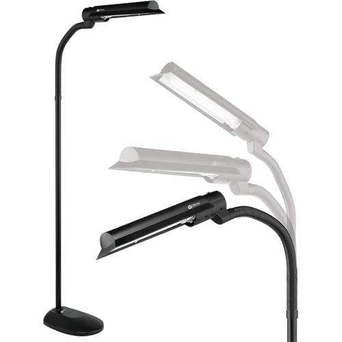 OttLite Large Black WingShade Floor Lamp for Crafts & Office Work