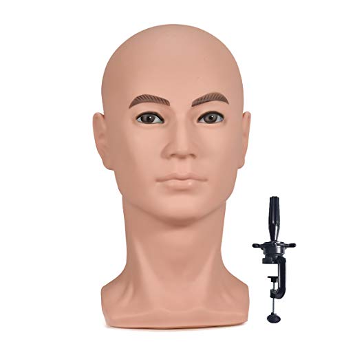 BLTYXT L30GT PVC Male Mannequin Head for Display, Training & Salon Use