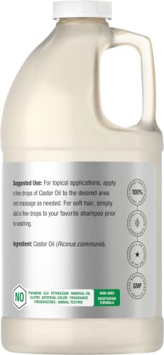 Horbaach Castor Oil Cold Pressed 64 Fl Oz Pack of 1 - 100% Pure & Hexane Free