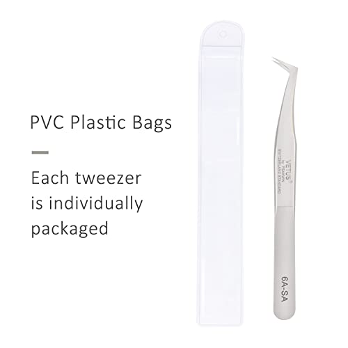 EMEDA Eyelash Extension Tweezers for Volume Lashes Professional Precision Stainless Steel VETUS 6A-SA Mega Curved Tips Flat Tweezer Tools for Individual Eye Lash Extensions Fan Supplies